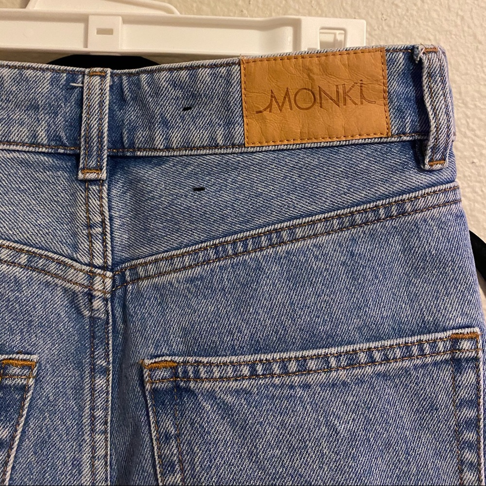 Monki high waist skinny jeans with zipper detail